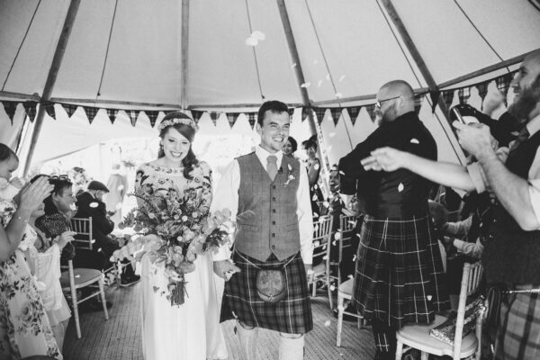 Garden Wedding, Tipi Ceremony, Intimate Weddings Cumbria, Wedding tipi scotland