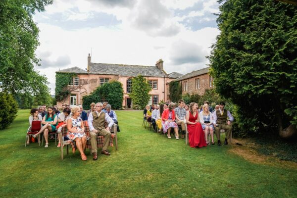 Low House Wedding Venue Cumbria and Lake District, Outdoor Ceremony, Furniture Hire for Wedding Ceremony