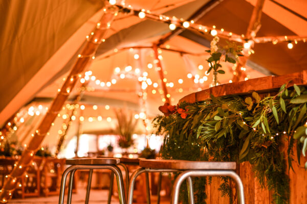 Bright Tipi with Twinkly Lights for Wedding and Events