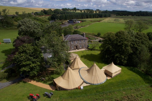 Tipi Tent with Tractors - Countryside Wedding at Country House