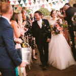 Outside Wedding Ceremony with Tipis in Northumberland. Wedding Venue Northumberland