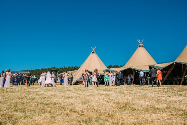 Relaxed Tipi Tent Wedding in the countryside on the farm. Marquee Tent Hire Northumberland, Cumbria, Lake District, Scotland
