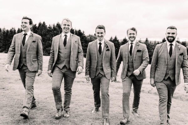 Groomsmen in Tweed for Outdoor Countryside Wedding