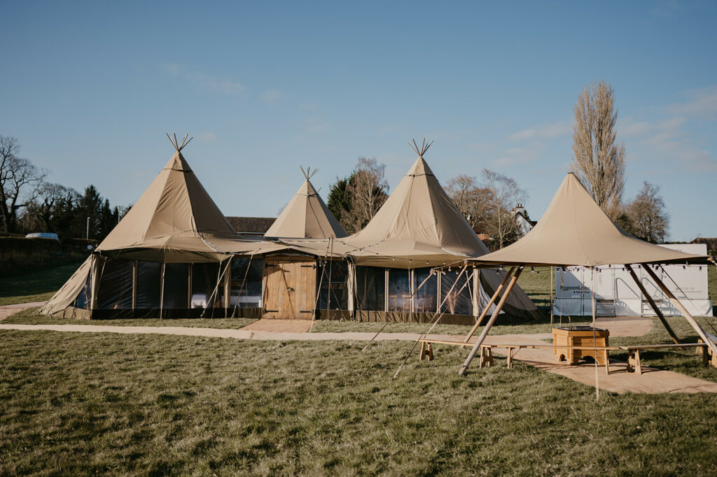 Outdoor Spring Wedding in Tipis. Tipi Company, Wetheral, Carlisle