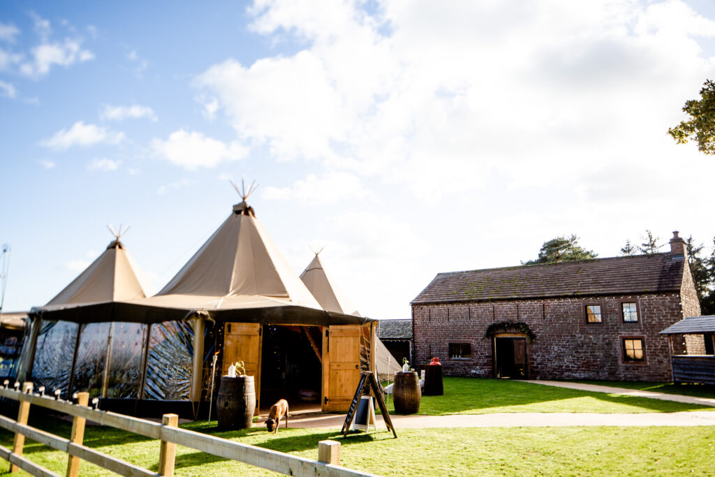 Eden Hall Weddings. High Barn Wedding Venue. Giant Hat Tipi Hire. Sailcloth Tent Hire Lake District