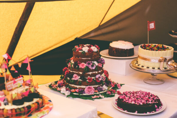 Dessert Table, Tipi Wedding Cumbria, Wedding Cake Table