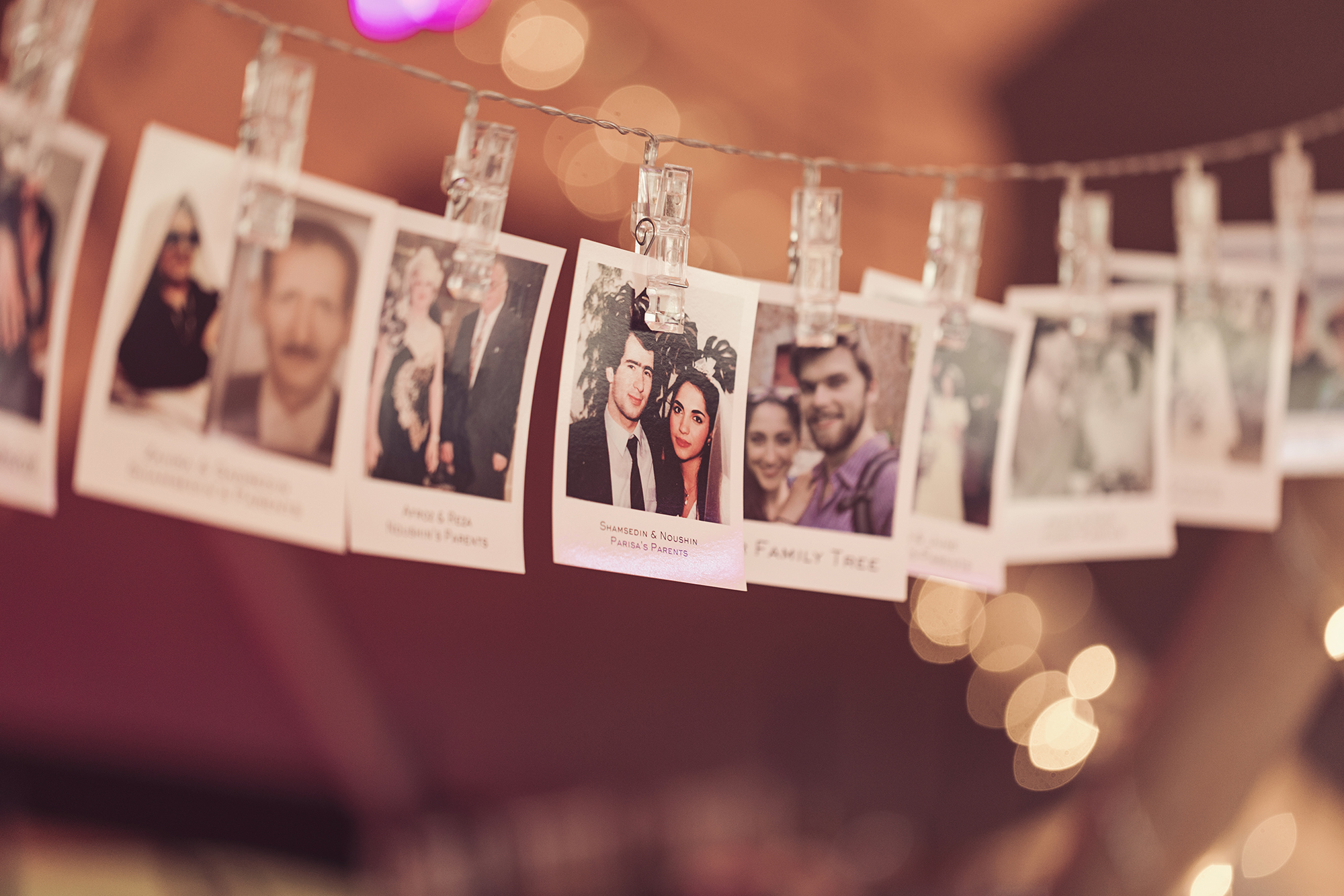 Wedding Decoration Ideas, Family Tree Polaroid Bunting