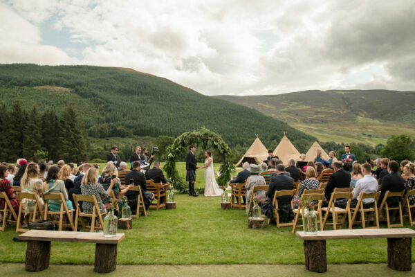 Outdoor wedding ceremony in the lake district - lake district wedding ceremony
