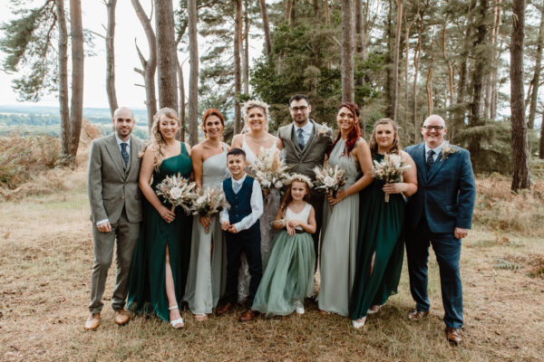 bridal party - forest style - wedding guest outfits