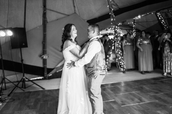 Country Outdoor Wedding - First Dance - Tipi Tent - Lake District Wedding
