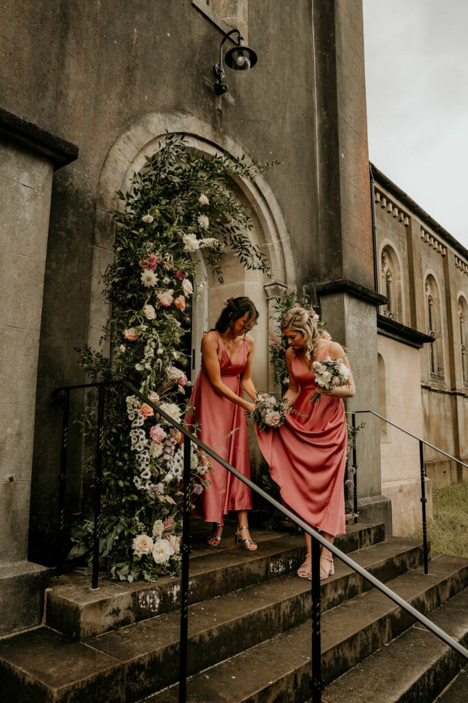 Tipi flower inspiration - Beautiful Tipi wedding decorations. Floral Archway for church, then repurposed at tipi entrance. Created by wedding florist Winter and the Willows