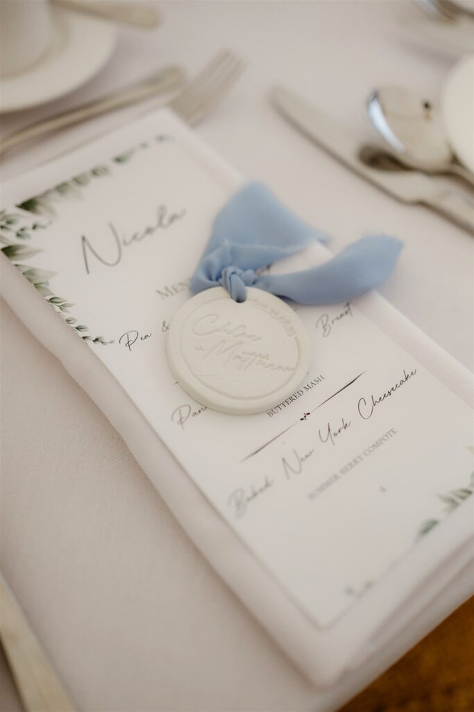 Wedding stationary inspiration for Sailcloth Marquee wedding