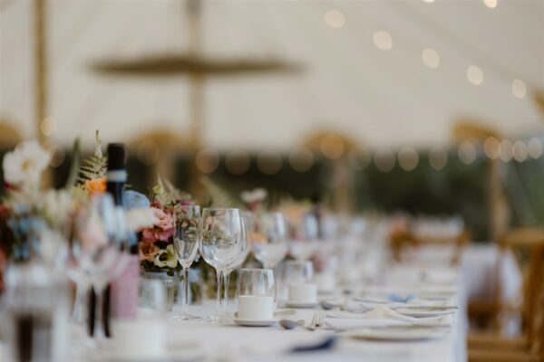 Twinkly Lights in the Sailcloth Marquee Cumbria, Lake District Wedding in a Sailcloth Tent