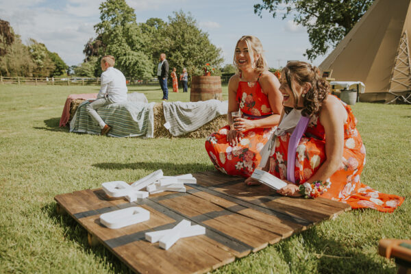 The beauty of having your wedding in a Tipi or Sailcloth Marquee is that you are just a hop, skip and a jump away from the great outdoors, and on a lovely sunny day, the outside makes a perfect play area to keep your guests occupied, whatever their age! From old to young, wedding guests love the opportunity to be silly and act like big kids